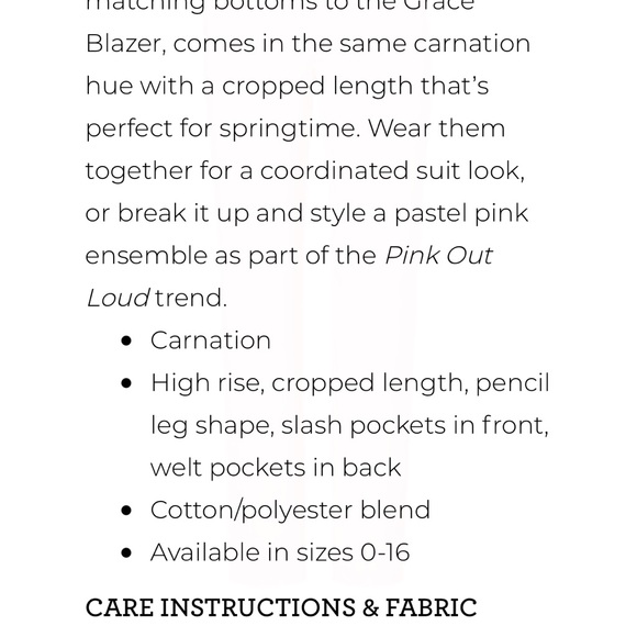 New without tags Cabi Grace trouser in carnation pink size 6 and size 8 - Picture 9 of 10